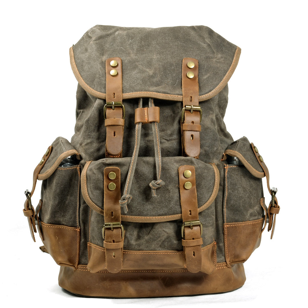 Waxed Canvas Backpack Men Backpacks Leisure Rucksack Travel School Bag Laptop