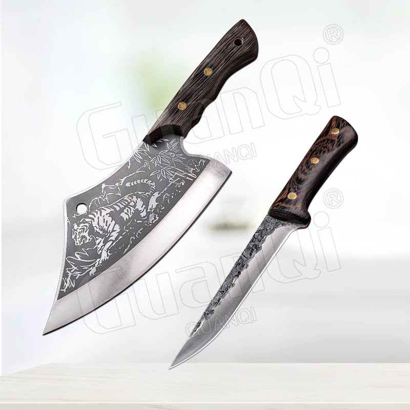 8 Inch Stainless Steel Butcher Knife Fishing Hunting Handmade Forged Bone Knife Meat Cleaver