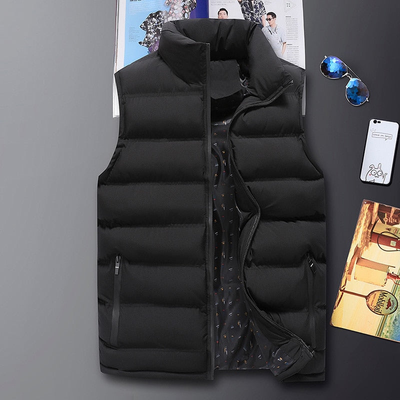 Mens Vest Jacket New Autumn Warm Sleeveless Winter Casual Waistcoat Plus Size Homme Brand Clothing