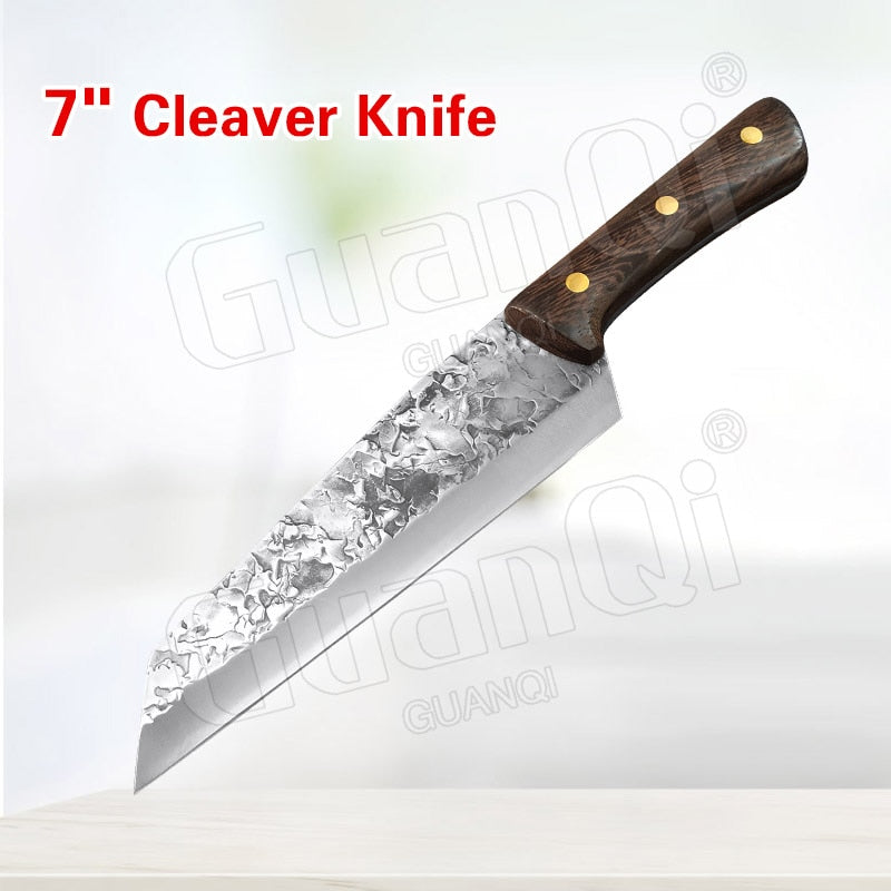 8 Inch Stainless Steel Butcher Knife Fishing Hunting Handmade Forged Bone Knife Meat Cleaver