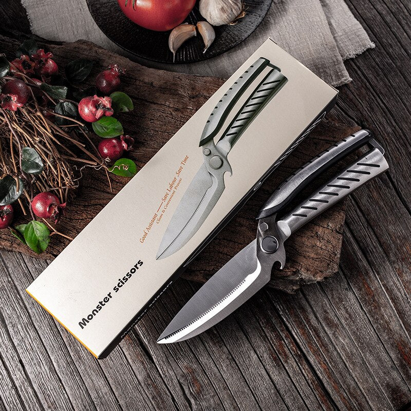 SHUOJI Multifunctional Kitchen Scissors Knives Detachable Stainless Steel Shears Cooking