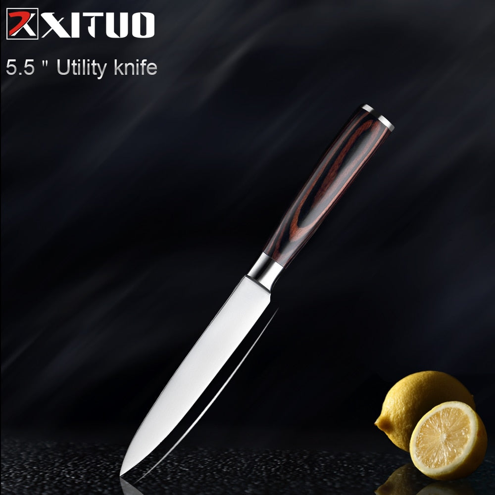 Kitchen knife Chef Knives 1-5PCS Japanese High Carbon Stainless Steel Cleaver Vegetable