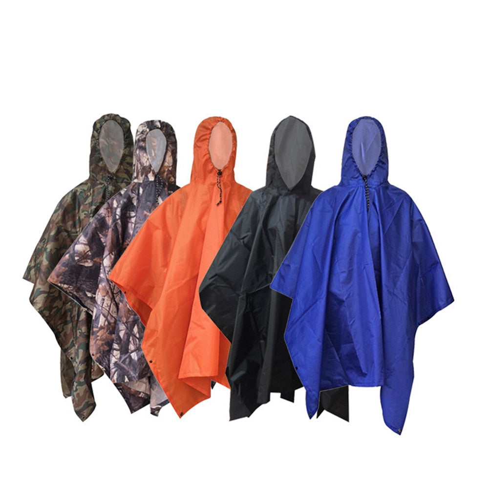 Raincoat Women Men Jacket Hooded Poncho for Outdoor Hiking Travel