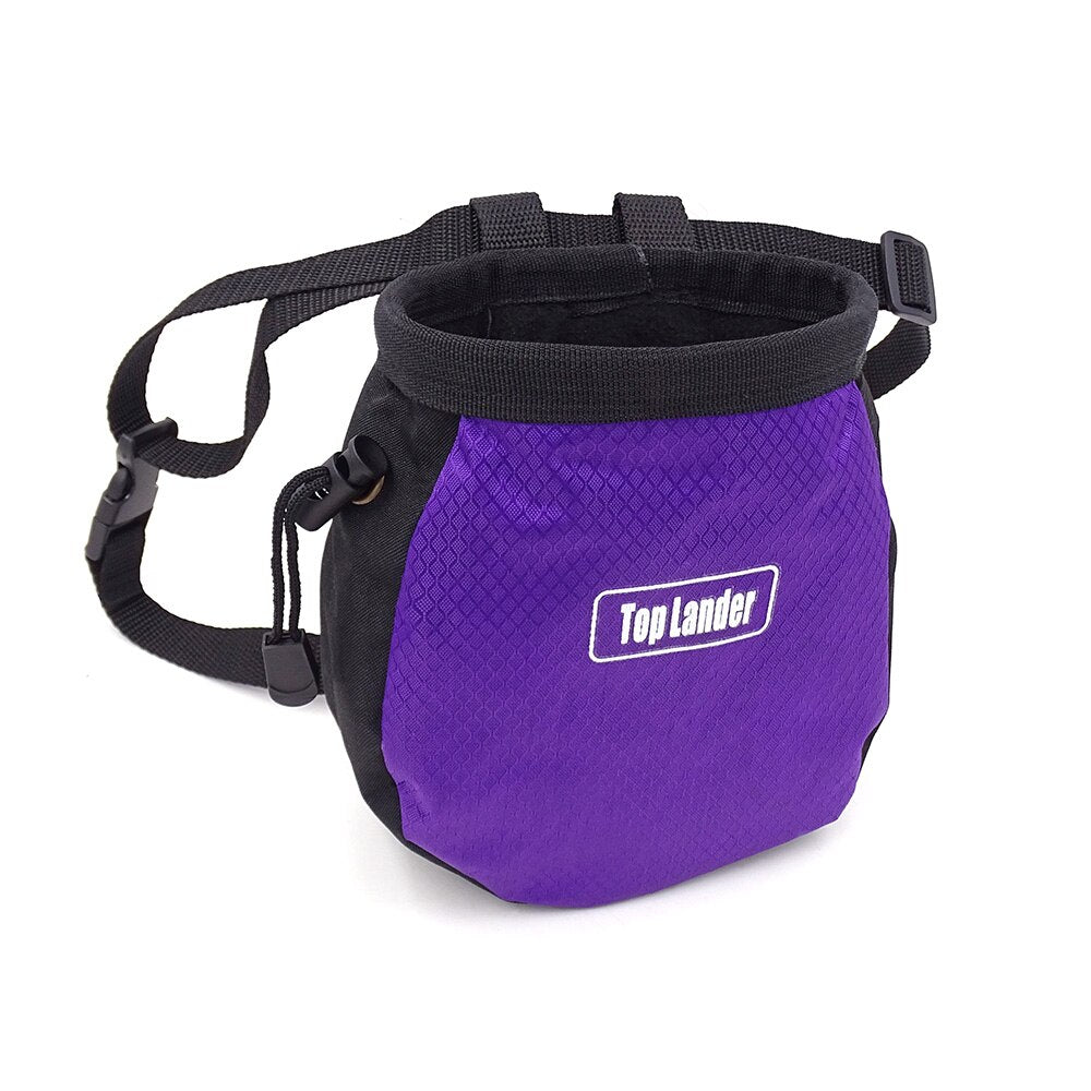 Rock Climbing Chalk Bag with Belt and Zipper Pocket for Fitness GYM Weight Lifting Hunting