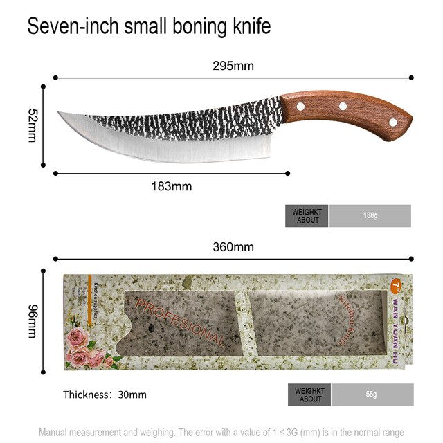 Chef Knife Forged Outdoor Hunting Stainless Steel Meat Bone Fish Fruit Vegetables Butcher