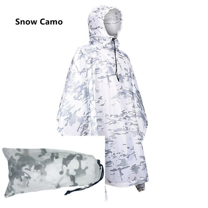 Outdoor Military Breathable Camouflage Poncho Jungle Tactical Raincoat Birdwatching Hiking