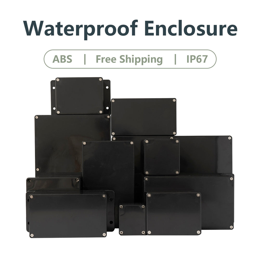 Black Box Outdoor Waterproof Case Plastic Box Electronic Project Case Instrument