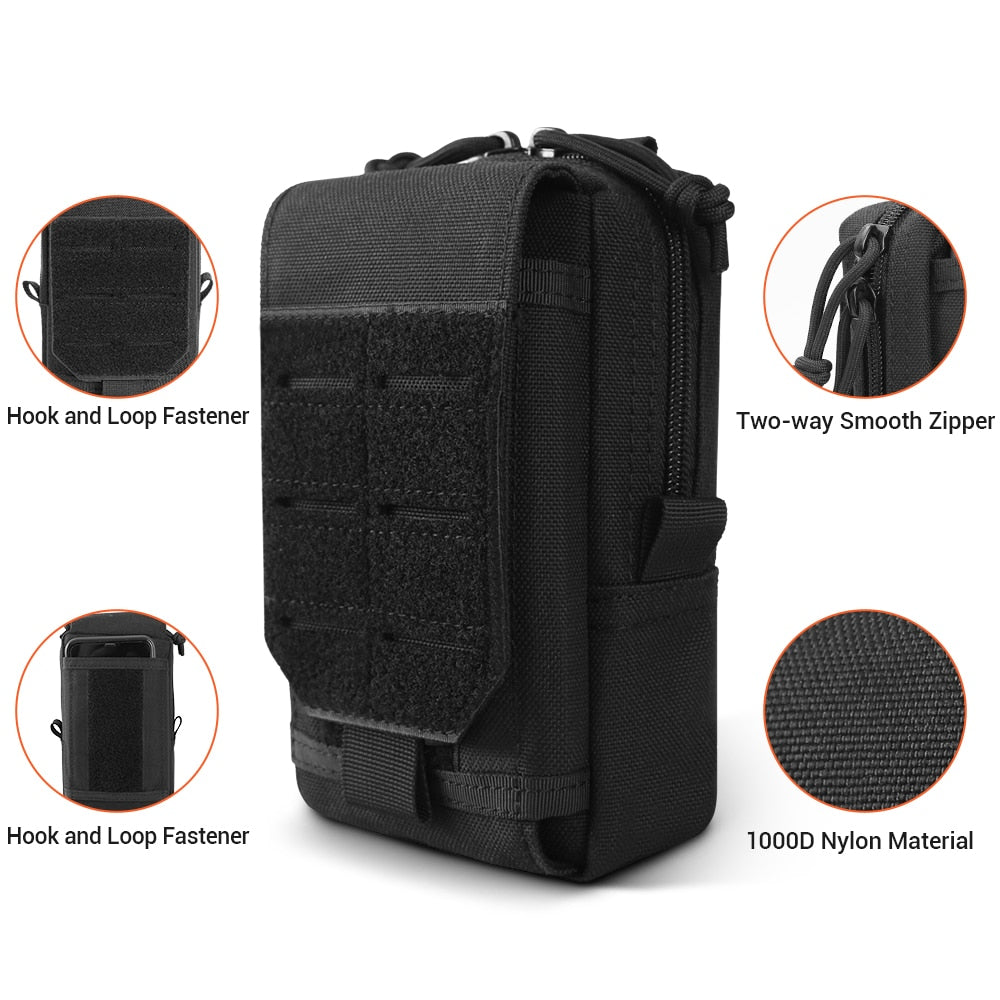 Military Waist Bag Accessories Tools Tactical Pouch EDC Compact Hunting Back Vest Pack Phone Holder