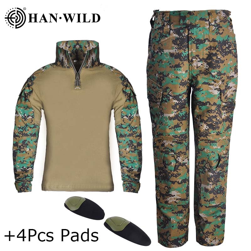 Children's Camo Training Clothes Suit Outdoor Field Camping Hunting Clothes Military Combat