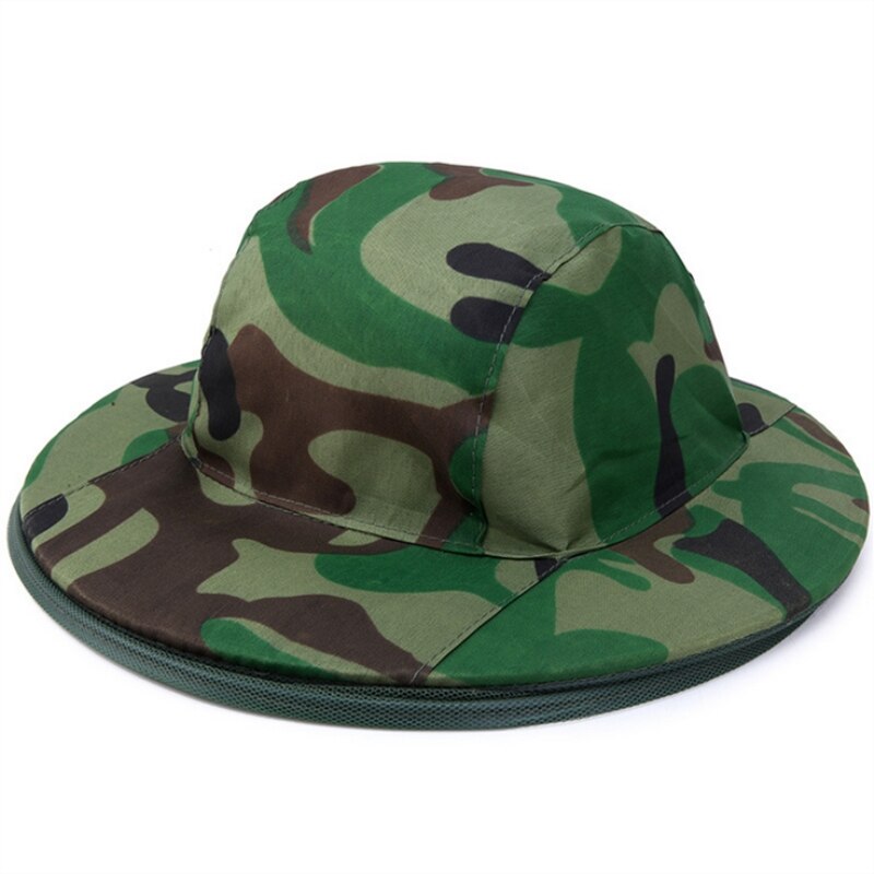 Camouflage Fishing Cap Women Wide Brim Visor Sunshade Hunting Bee Keeping Mesh Hat