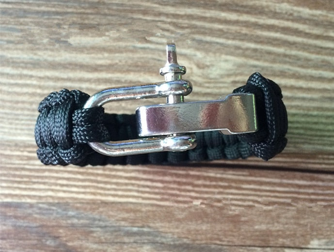 Camping Survival Bracelet Men Camping Outdoor Woven Parachute Shackle Pin Buckle Adjustment