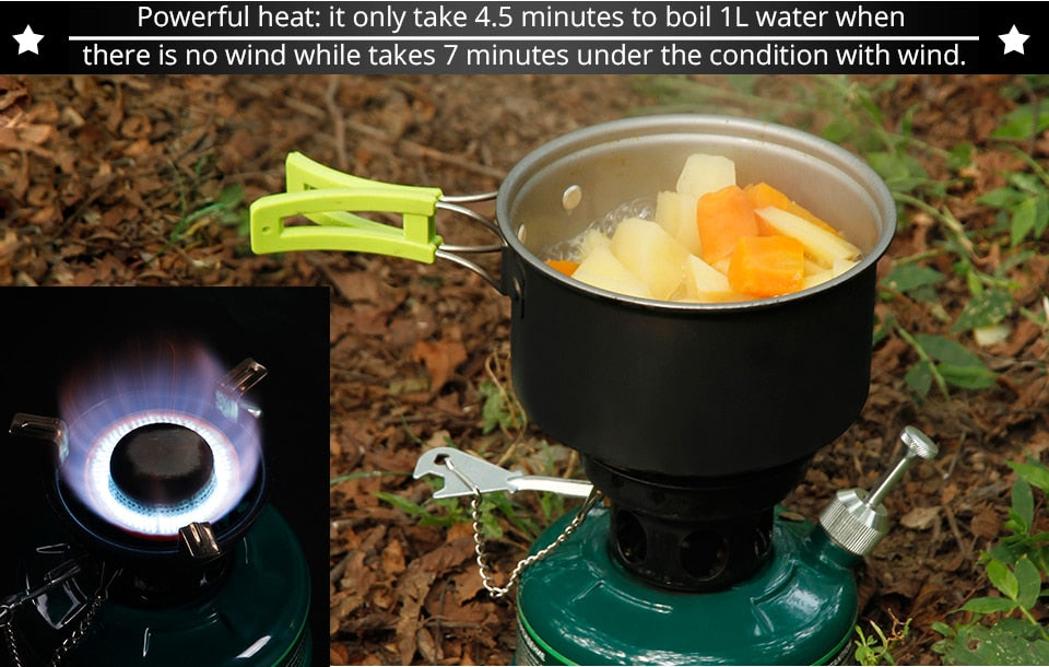 APG Camping Gasoline Stove Non Preheating Oil Stove Burners with Silencer Outdoor Cookware