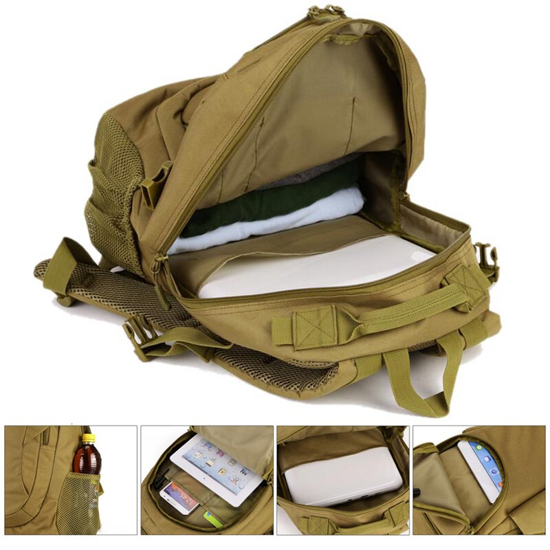 Molle 25L Sports Backpack 14 Inches Laptop Military Outdoor Fishing Hunting Camping Rcksack