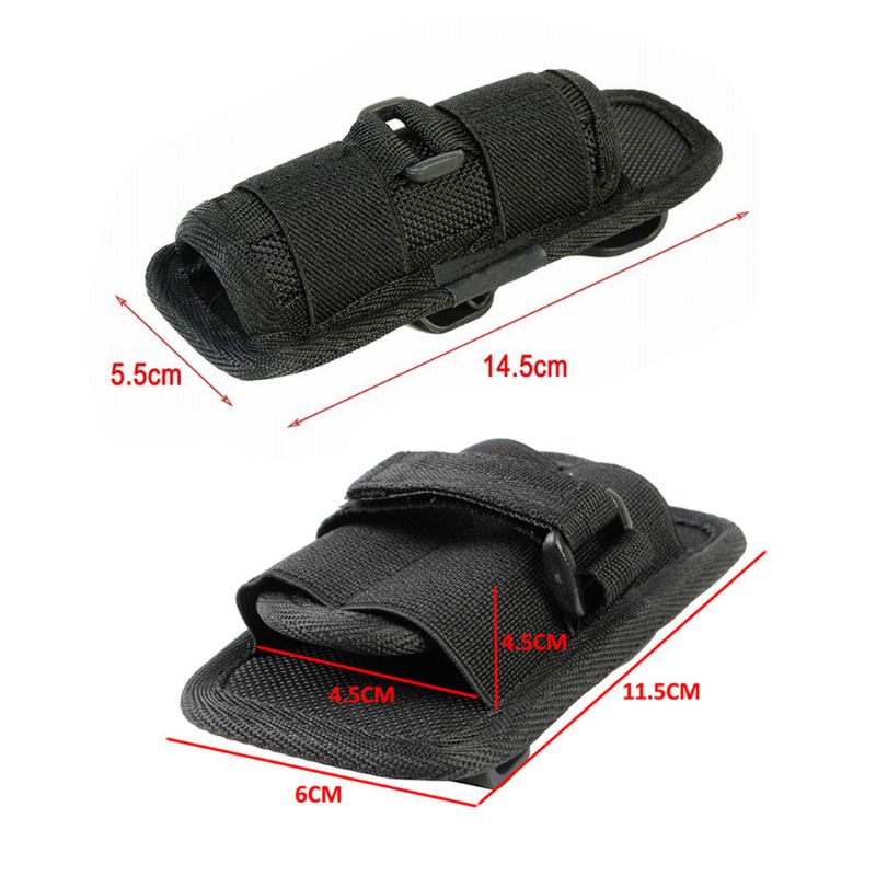 1 Pc Tactical 360 Degrees Rotatable Flashlight Pouch Bag Holster Torch Case for Belt Torch