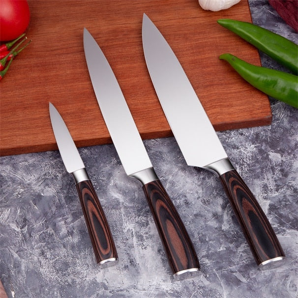 Mokithand Kitchen Knife Set Professional Japanese Chef Knives 7CR17 High Carbon Stainless Steel Meat