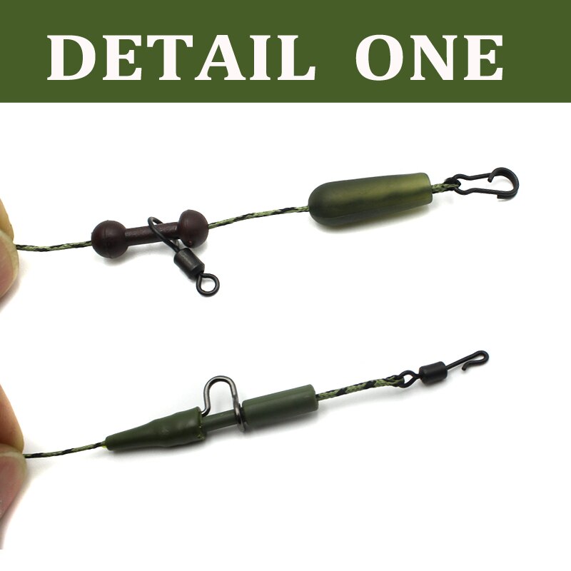 2PCS Carp Fishing Line Ready Tied Lead Core Leaders Helicopter Rig Chod Rig