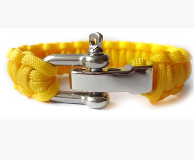 Camping Survival Bracelet Men Camping Outdoor Woven Parachute Shackle Pin Buckle Adjustment