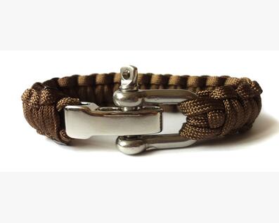 Camping Survival Bracelet Men Camping Outdoor Woven Parachute Shackle Pin Buckle Adjustment