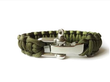 Camping Survival Bracelet Men Camping Outdoor Woven Parachute Shackle Pin Buckle Adjustment