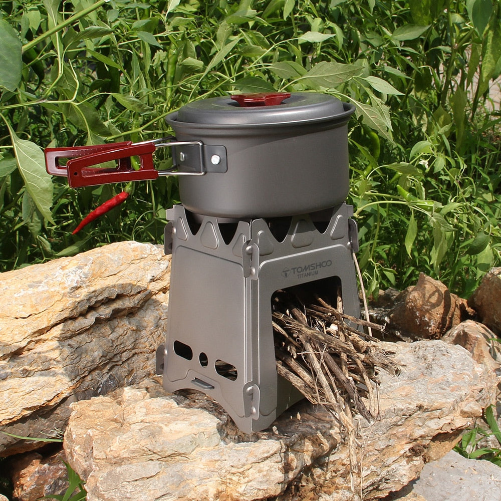 Lightweight Titanium Wood Stove Backpacking Camping Outdoor Portable Firewood Furnace