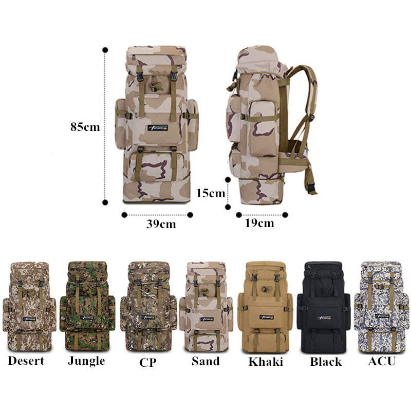 Backpack Nylon Waterproof Military Camouflage Molle Army Men Rucksack Travel