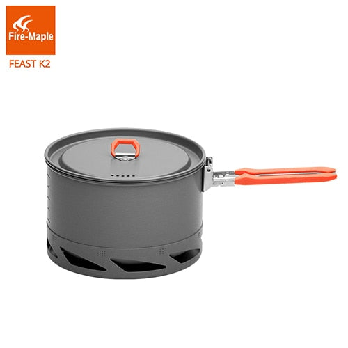 Fire Maple Feast Series K2 1.5L Outdoor Portable Foldable Handle Heat Exchanger Pot Camping Kettle