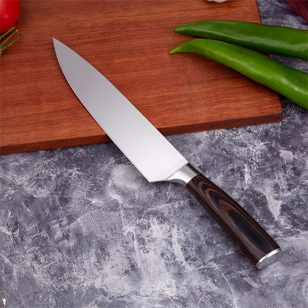 Mokithand Kitchen Knife Set Professional Japanese Chef Knives 7CR17 High Carbon Stainless Steel Meat