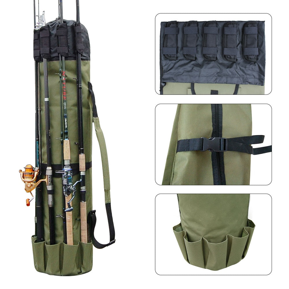 Shaddock Fishing Portable Multifunction Nylon Fishing Bags Fishing Rod Bag Case Fishing