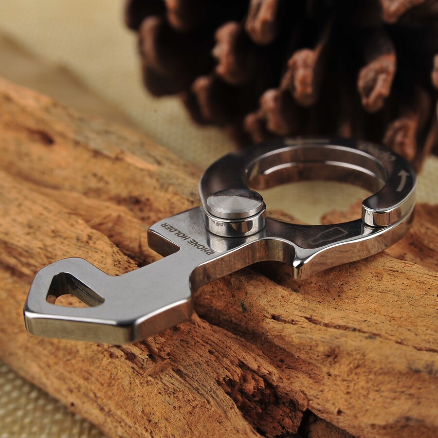 Stainless Steel Carabiner Bottle Opener Keychain EDC Gear Outdoor Hiking Hunting