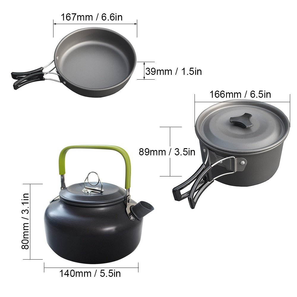 Ultra-light Aluminum Alloy Camping Cookware Utensils Outdoor Cooking Teapot Picnic