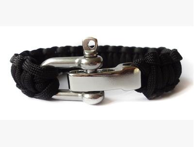 Camping Survival Bracelet Men Camping Outdoor Woven Parachute Shackle Pin Buckle Adjustment