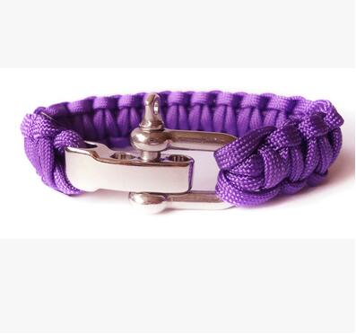 Camping Survival Bracelet Men Camping Outdoor Woven Parachute Shackle Pin Buckle Adjustment