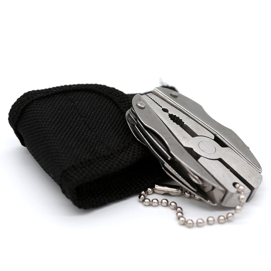 Outdoor Mini Folding Muilti-functional Plier Clamp Keychain Outdoor Hiking Tool pocket knife