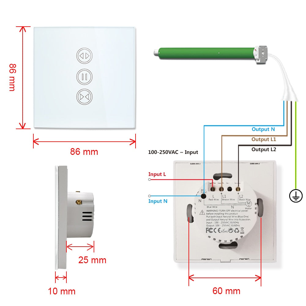 Tuya Smart Life EU WiFi Roller Shutter Curtain Switch for Electric Motorized Blinds