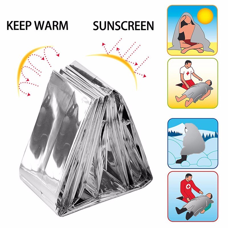 Rayseeda Folding Emergency Blanket 210cm*130cm Silver/Gold Emergency Survival Rescue