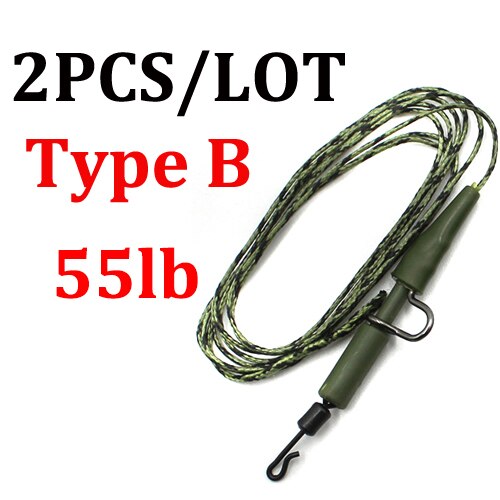 2PCS Carp Fishing Line Ready Tied Lead Core Leaders Helicopter Rig Chod Rig