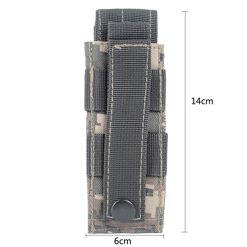 Tactical Molle Pouch Outdoor Military Flashlight Pouch Single Pistol Magazine Torch