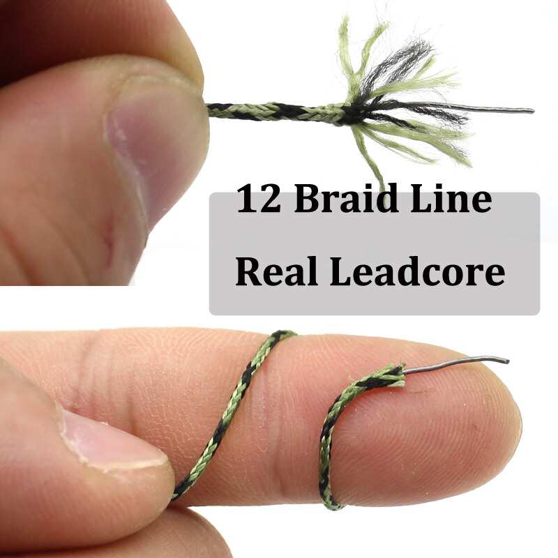 2PCS Carp Fishing Line Ready Tied Lead Core Leaders Helicopter Rig Chod Rig