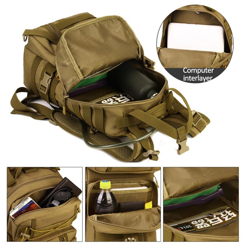 30L Men Tactical Backpack Waterproof Army Shoulder Military Rucksuck Hunting Camping