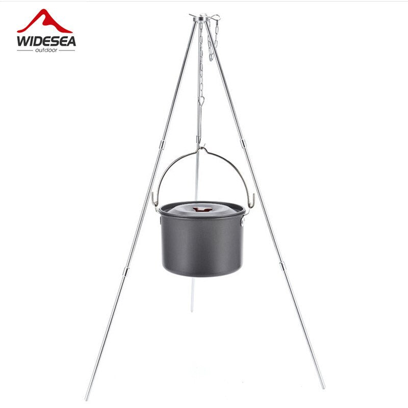 Widesea 4L Camping Hanging Pot Cookware Outdoor Bowler Tableware 4-6 Persons