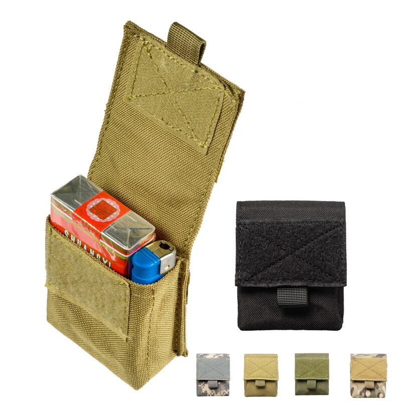 Military Molle EDC Pouch Waist Bag Tactical Single Cigarette Pouch Knife Flashlight Sheath Airsoft