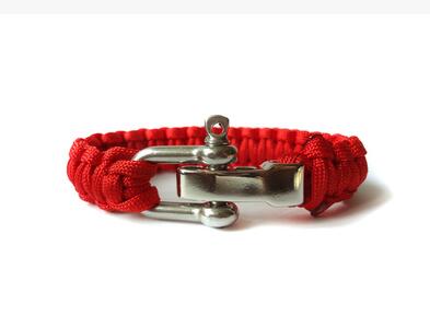 Camping Survival Bracelet Men Camping Outdoor Woven Parachute Shackle Pin Buckle Adjustment