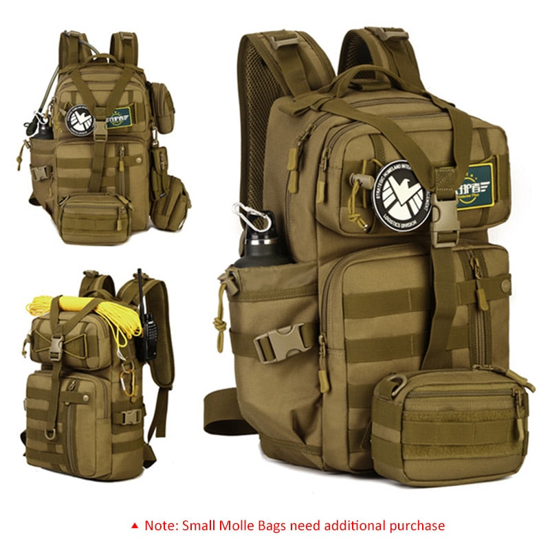 30L Men Tactical Backpack Waterproof Army Shoulder Military Rucksuck Hunting Camping