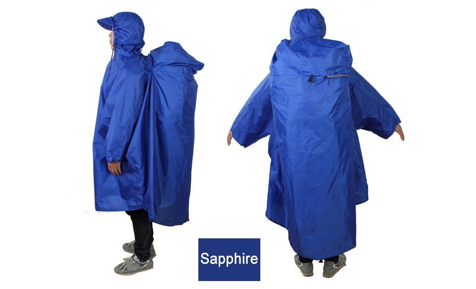 Backpack Cover One-piece Raincoat Poncho Rain Cape Outdoor Hiking Camping Jackets