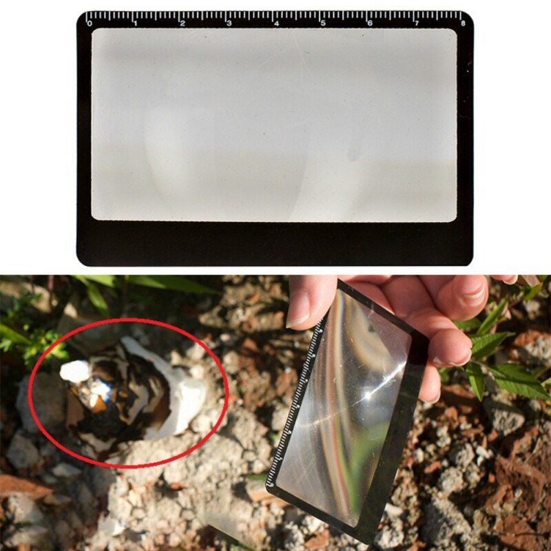 Magnifying Glass Card Fire Starter Multi Tools Pocket Survival Outdoor Camping Solar