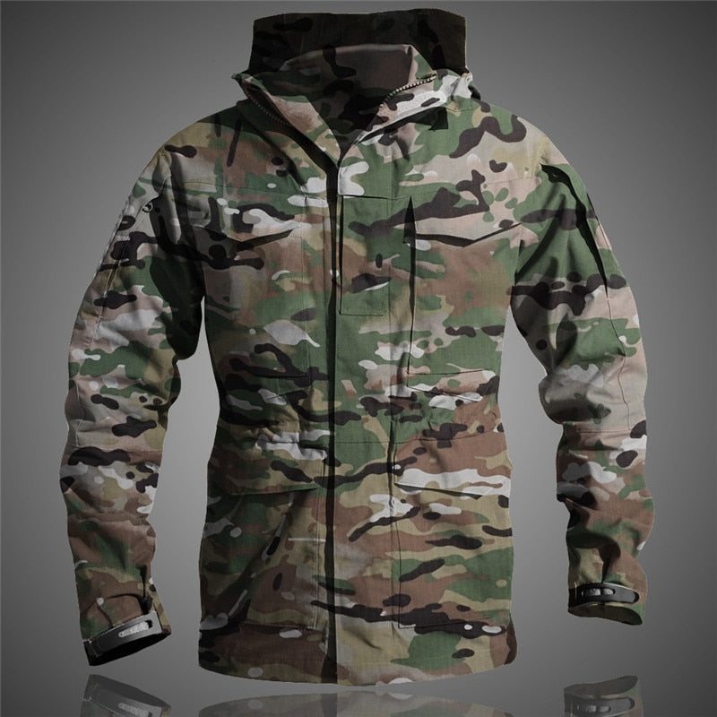 Upgrade M65 Tactical Jacket Men US Army Waterproof Windbreaker Multi-Pocket Camouflage