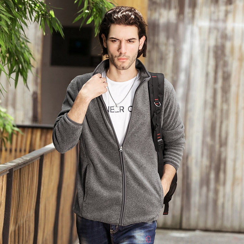 Pioneer Camp warm fleece hoodies men brand-clothing autumn winter zipper sweatshirts