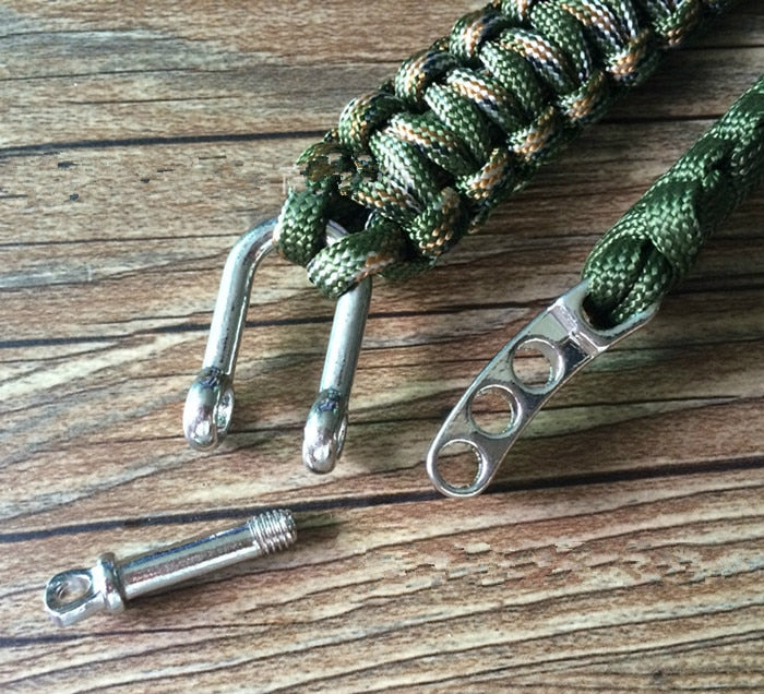 Camping Survival Bracelet Men Camping Outdoor Woven Parachute Shackle Pin Buckle Adjustment