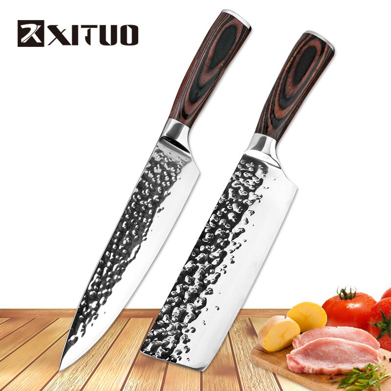 Knife Chef 8 inch 7" Stainless Steel Knives Sushi Meat Santoku Japanese 7CR17 440C High