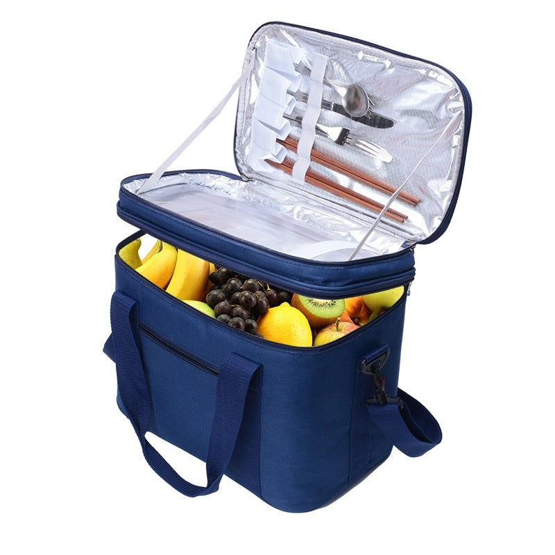 Quality Double Decker Cooler Bag Thickening Aluminum Foil Insulated Food